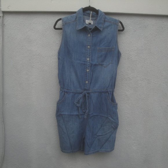 Universal Thread Romper Denim Chambray Blue Size Med - Picture 2 of 4